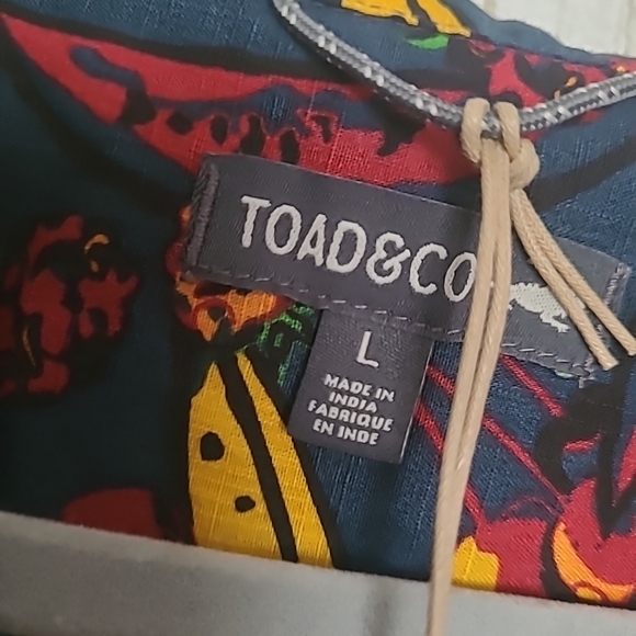 NWT Toad And Co Mens Size Large Fruit Print Button Up Shirt Short Sleeve - Picture 2 of 13